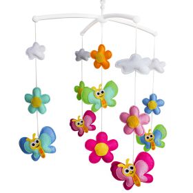 Colorful Butterfly Handmade Baby Musical Crib Mobile Hanging Toy Gift Boys Girls Nursery Room Decor - Default