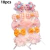 Chiffon Bow Ribbon Girls Hairpins Cute Colorful Bows Flowers Children Hair Clips Fashion Hair Accessories - C- Orange