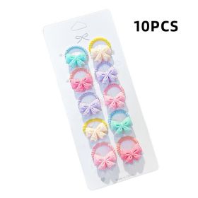 10pcs/set Girls Cartoon Nylon Scrunchie Kids Ponytail Holder Hair Bands Rubber Band Headband Fashion Hair Accessories - A- 1