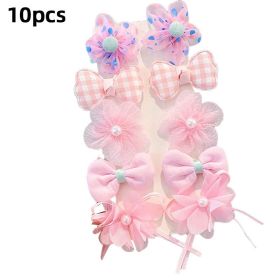 Chiffon Bow Ribbon Girls Hairpins Cute Colorful Bows Flowers Children Hair Clips Fashion Hair Accessories - C- Pink