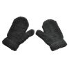 Black 1-4Y Warm Plush Thick Baby Gloves Plus Velvet Mittens Children Coral Fleece Full Finger Gloves - Black