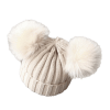 Cute Pompom Baby Hat Warm Winter Knitted Kids Baby Girl Boy Beanie Cap Solid Outdoor Infant Toddler Children Hat Bonnet - Beige - 1-3 Years