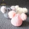 Cute Pompom Baby Hat Warm Winter Knitted Kids Baby Girl Boy Beanie Cap Solid Outdoor Infant Toddler Children Hat Bonnet - Pink - 1-3 Years