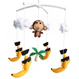 Baby Crib Musical Mobile Hanging Nursery Room Decor Newborn Bedding Crib; Monkey and Banana - Default