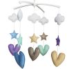 Baby Crib Musical Mobile Hanging Nursery Room Decor Newborn Bedding Crib; Blue Green Stars and Hearts - Default