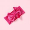 Baby Bows Velvet Headbands Turbans Hairband Headwraps Stretchy Wide Cross Knotted for Newborn Toddlers Kids - pink