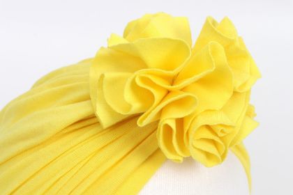 Knotted Caps Turban Newborn Baby Hospital Hat Soft Cotton Toddler Kids Girl Head Wrap Cap Beanie Hat - yellow
