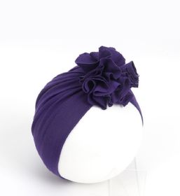 Knotted Caps Turban Newborn Baby Hospital Hat Soft Cotton Toddler Kids Girl Head Wrap Cap Beanie Hat - purple