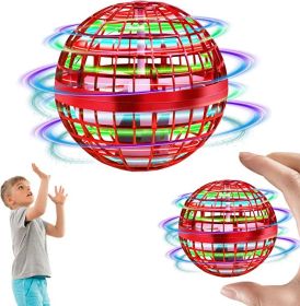 Flying Ball Toys;  Hover Orb;  2022 Magic Controller Mini Drone;  Boomerang Spinner 360 Rotating Spinning UFO Safe for Kids Adults  - red