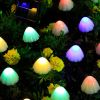 LED Outdoor Solar Garden Lights Waterproof Mushroom String Lawn Lamps Cute Fairy Light Landscape Lamp Path Yard Lawn Patio Decor - Multi color - 3.5M