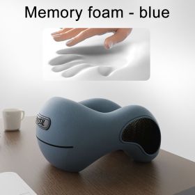 U Shaped Memory Foam Neck Pillows Soft Slow Rebound Space Travel Pillow Sleeping Airplane Car Pillow Cervical Healthcare Supply - Memory Foam - Blue -