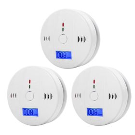 LCD CO Sensor Carbon Monoxide Detector 85dB Sound Independent CO Poisoning Warning Alarm Detector Meter Kitchen Fireplace Indoor - CN - 3PCS