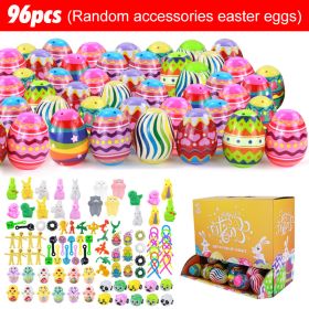 2023 Easter Eggs Happy Easter Decorations Plastic Easter Eggs Candies Chocolate Gift Boxes Colorful Egg DIY Craft for Kids Gift - 96pcs - CN