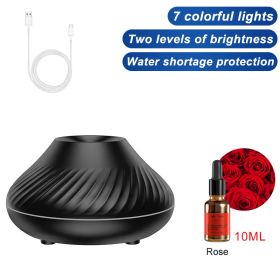 Air Humidifier Diffusers Essential Oil Diffuser USB Portable Humidifier Volcanic Flame Aroma Diffuser Essential Oil Lamp Bedroom - black - rose - Chin