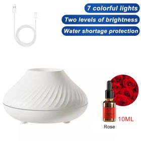 Air Humidifier Diffusers Essential Oil Diffuser USB Portable Humidifier Volcanic Flame Aroma Diffuser Essential Oil Lamp Bedroom - white - rose - Chin