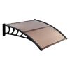 100 x 96cm Household Application Door & Window Rain Cover Eaves Brown Board & Black Holder - as picture