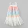 Baby Girl Colorful Lace Pattern Patchwork Design Sleeveless Vest Dress - 90 (12-24M) - White