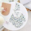 Baby Girl 1pcs Flower Graphic Lapel Design Triangle Onesies - 66 (3-6M) - Blue