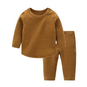 Baby Solid Color Long Sleeve Underwear Sets In Spring & Autumn - 90 (12-24M) - Brown