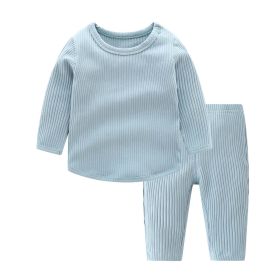 Baby Solid Color Long Sleeve Underwear Sets In Spring & Autumn - 80 (9-12M) - Blue