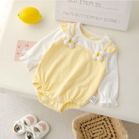 Baby Girl Fruit Patched Design Sweet Princess Bodysuit Onesies - 73 (6-9M) - Yellow