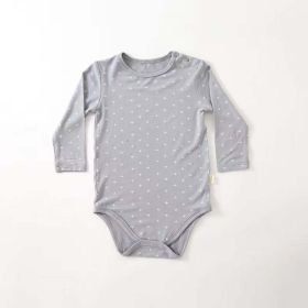 Baby Floral & Heart Pattern Soft Cotton Long Sleeved Onesies - 66 (3-6M) - Blue