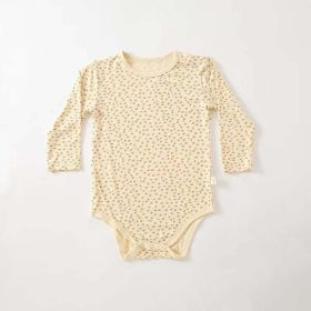 Baby Floral & Heart Pattern Soft Cotton Long Sleeved Onesies - 80 (9-12M) - Apricot