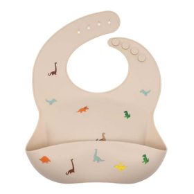 Baby Printed Pattern Food Grade Silicone Bibs - Average Size (0-8Y) - Beige