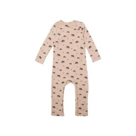 Baby Floral Print Pattern Long Sleeve Comfy Cotton Jumpsuit - 66 (3-6M) - Pink