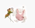 Baby Girl False 1 Pieces Design Petal Collar Design Bow Patched Bodysuit Onesies - 66 (3-6M) - Pink