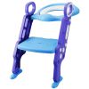 Potty Training Toilet Seat with Steps Stool Ladder For Children Baby Splash Guard Foldable Toilet Trainer Chair Height Adjustable  - Blue Purple