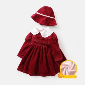 Baby Girl Autumn/Winter Weekend Dress Skirt Warm Velvet Children's Clothing - 110 (3-5Y) - Light Pink