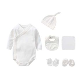 Newborn Solid Color Cotton Bodysuit Thin Style Sets - 66 (3-6M) - White