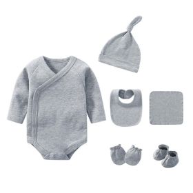 Newborn Solid Color Cotton Bodysuit Thin Style Sets - 73 (6-9M) - Grey