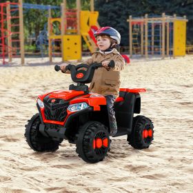 6V Ride On ATV, 4-Wheeled Beach Ride on Car, Battery Powered Kids ATV, Forward/ Reverse Switch--RED - default