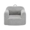 Kids Armchair Toddler Couch Baby Sofa Chair with Sherpa Fabric for Boys and Girls (Grey) - grey