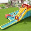 Inflatable Dual Slide Water Park Climbing Bouncer with 735W Air Blower - as show