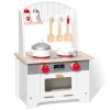 White Wooden Kitchen Playset; Pretend Play Kitchen Set for Kids & Toddlers; (1pcs an order) - Wood