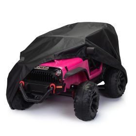 Kids Ride-On Toy Car Cover, Outdoor Wrapper Resistant Protection for Children Vehicles, Power Wheels Cover- Black XH - black