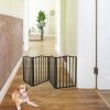 Pet Gate ‚Äì Dog Gate for Doorways;  Stairs or House ‚Äì Freestanding;  Folding ;  Dark brown; Arc Wooden - Dark brown