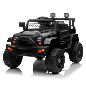 LEADZM Dual Drive 12V 4.5A.h with 2.4G Remote Control Jeep Black - as picture