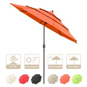 10Ft 3-Tiers Patio Umbrella Orange - As Picture