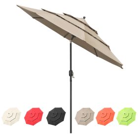 10Ft 3-Tiers Patio Umbrella Khaki - As Picture