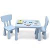 3 Pieces Multi Activity Kids Play Table and Chair Set - Blue