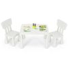 3 Pieces Multi Activity Kids Play Table and Chair Set - White