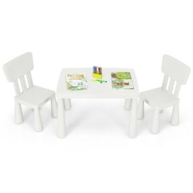 3 Pieces Multi Activity Kids Play Table and Chair Set - White