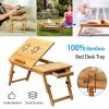 Bamboo Laptop Desk Breakfast Serving Bed Tray Foldable Leg Multi-Position Adjustable Tilt Surface Bed Lap Tray - Bamboo