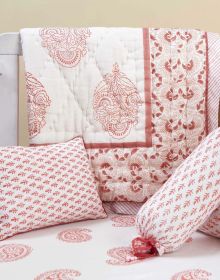 5 Pc Crib Quilt Set - Perfect Newborn Gift - PINK CITY