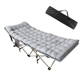 Camping Cot with Mattress, Carry Bag, Cots for Sleeping,Camping Bed Folding Cot for Office Home Outdoor Travel - as Pic