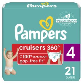 Pampers Cruisers 360 Fit Diapers, Active Comfort, Size 4, 21 Count - Pampers